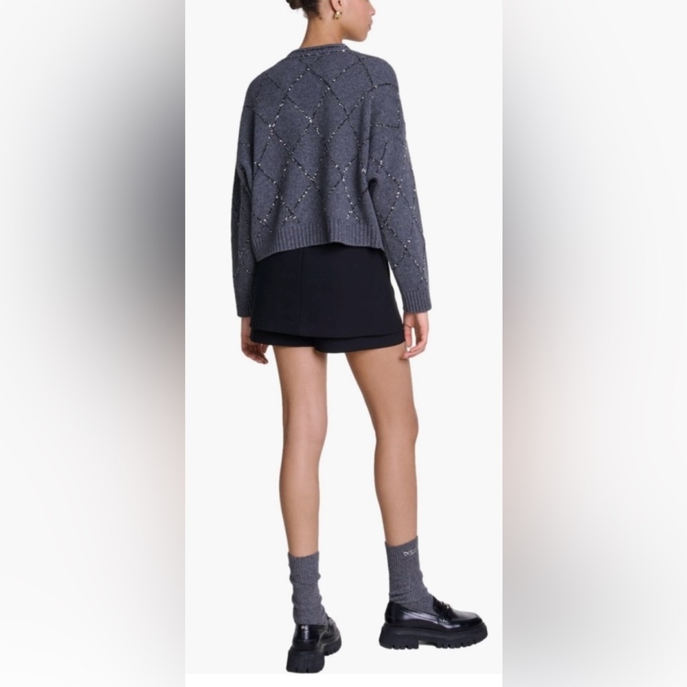 Christian Lacroix charcoal grey embellished Cardigan, Medium, NEW - Picture 5 of 9